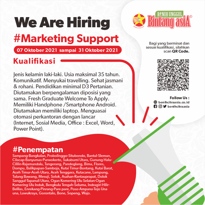 Info Lowongan Kerja Di Pt Benih Citra Asia Blog Bintang Asia