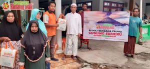 The Distribution of Aid materials for the victims of Mount Semeru's eruption